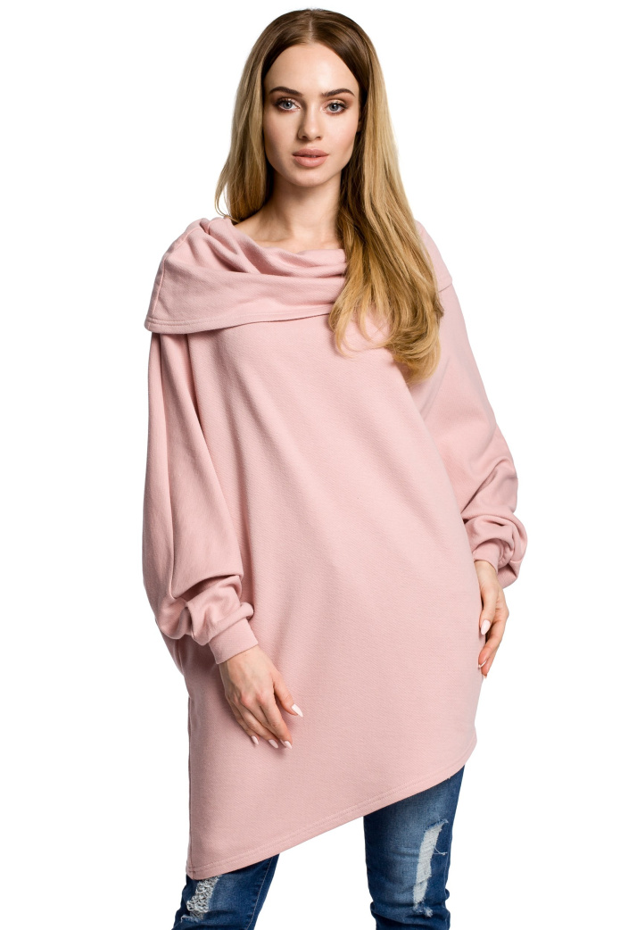Bluza damska - Asymetryczna - pudrowa